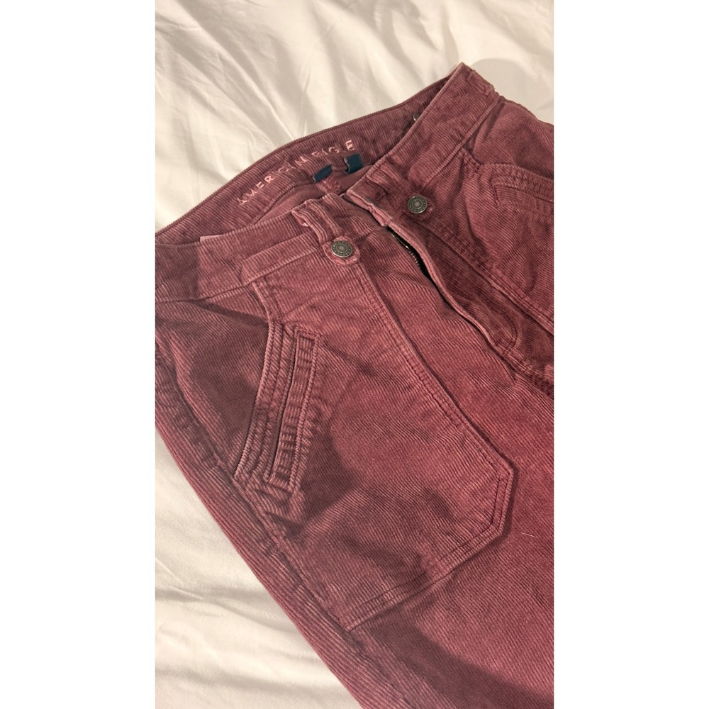 American‎ Eagle Burgandy Corduroy Wide Wale Stretch Pants Size 6 Regular - Picture 3 of 7